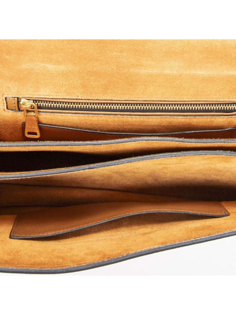 Miu Miu Pushlock Convertible Top Handle Tan Orange Madras Leather - Picture 9 of 10